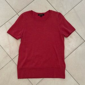 NWOT Brooks Brothers scoop neck Merino Wool short sleeved sweater